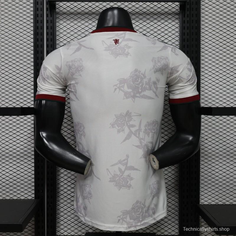 Player Version 26/27 Manchester United Away Grey White Rose   Special Edition Jersey