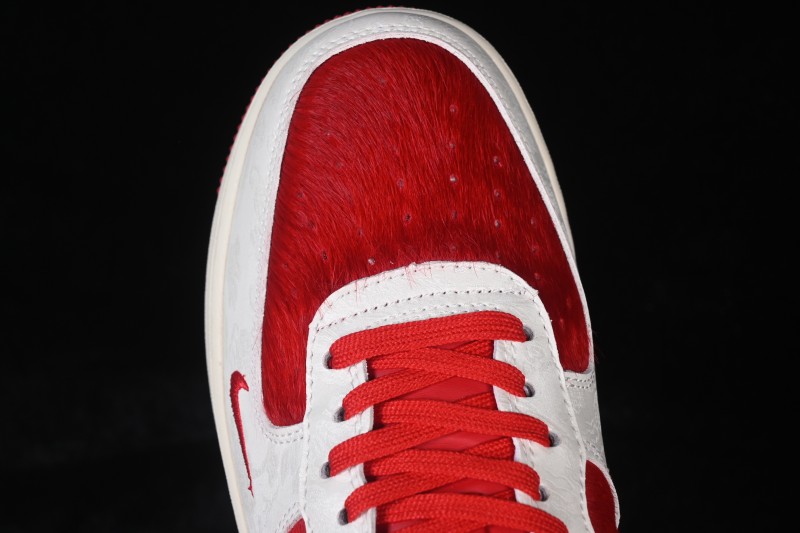 Nike Air Force 1 '07 Low Year of the Horse Limited Edition White Red Horsehair Chinese Style Casual Sneakers - XL1979-145