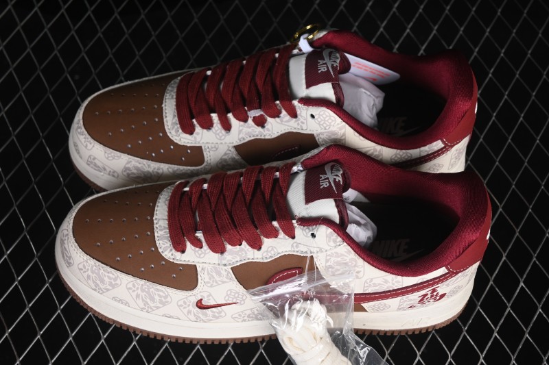 Nike Air Force 1 '07 Low Year of the Horse Limited Edition White Brown Copper Coin Casual Skateboarding Shoes - DW8806-007