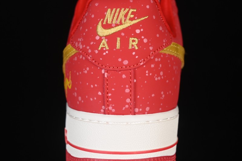 Nike Air Force 1 '07 Low Chinese New Year Limited Edition White Red Gold Splatter Low-Top Casual Skateboarding Shoes - DF0188-131