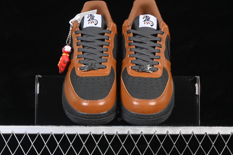 Nike Air Force 1 '07 Low Year of the Horse Limited Edition Sneakers with Caramel Charcoal Colorway - XY9025-009