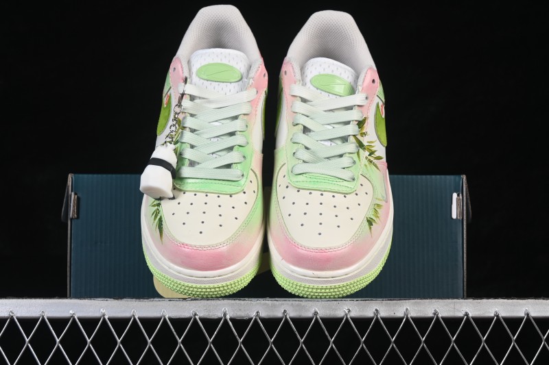 Nike Air Force 1 '07 Low 'Childhood Sweethearts' Limited Edition Casual Sneakers with Bamboo Motif and Hand-Painted Details - FB1839-515