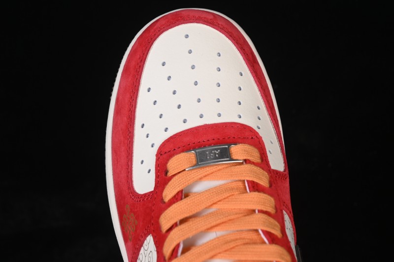 Nike Air Force 1 '07 Low Chinese New Year Running Shoes with White Red Gold Splatter Design - JP2026-157