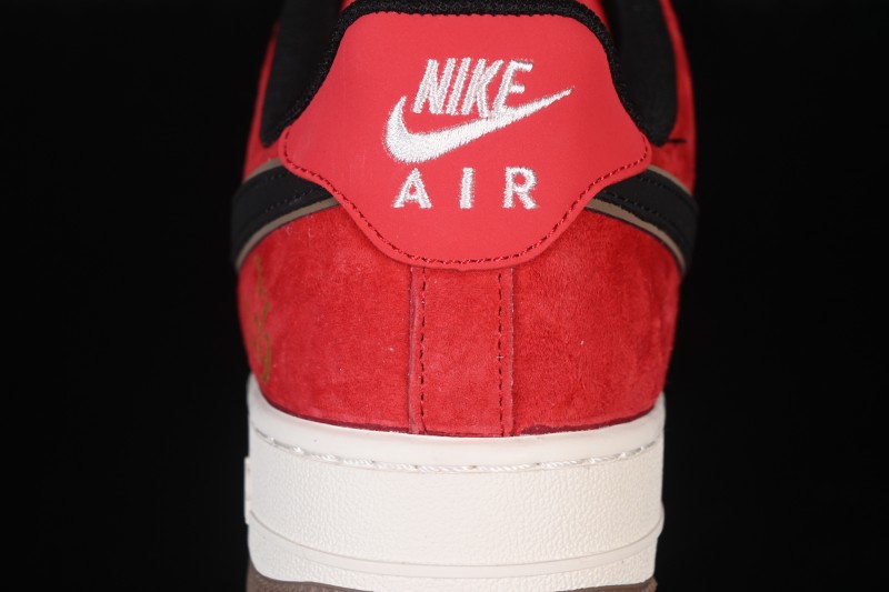Nike Air Force 1 '07 Low Chinese New Year Running Shoes with White Red Gold Splatter Design - JP2026-157