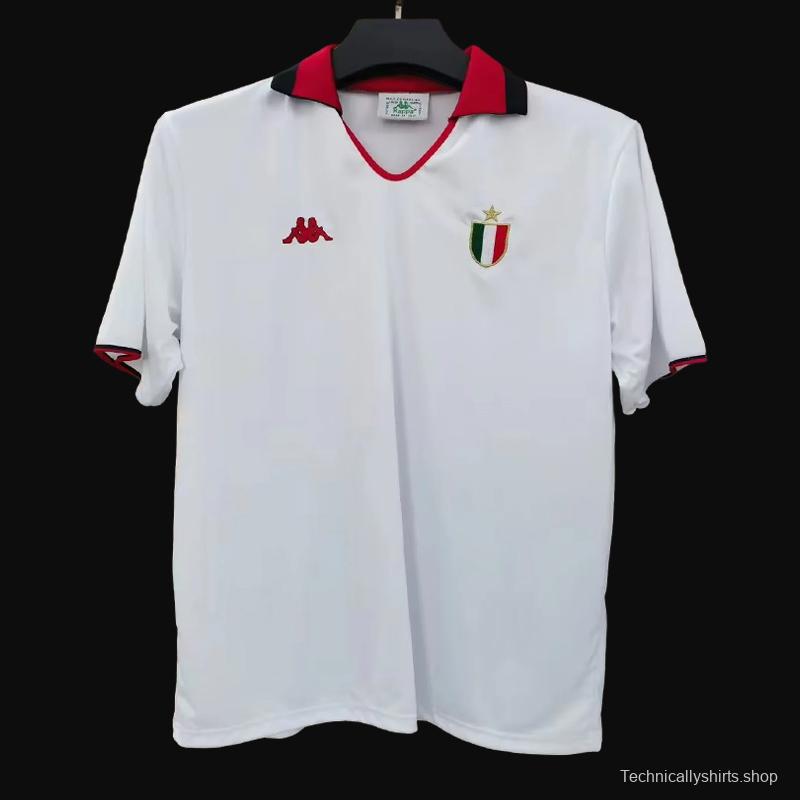 Retro 88/89 AC Miilan Away White Champion League Jersey