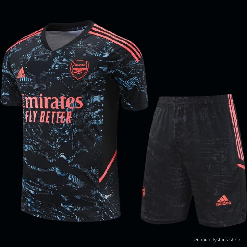 23-24 Arsenal Black Pattern Special Short Sleeve+Shorts