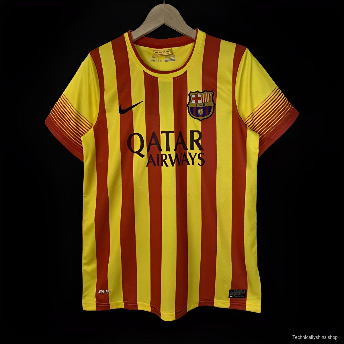 Retro 13/14 Barcelona Away Yellow Jersey