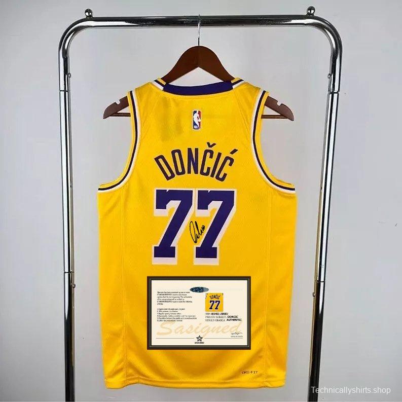 Luka Dončić SIGNED Signature LA Lakers Yellow Home COA 24/25