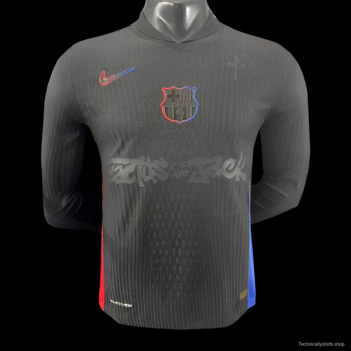 Player Version 24/25 Barcelona x Travis Scott Away Long Sleeve Jersey