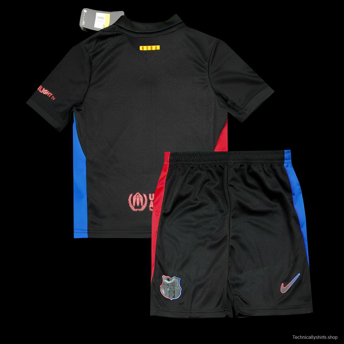 24/25 Kids Barcelona x Travis Scott Away Black Jersey