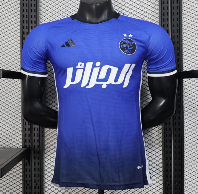 Player Version 2025 Algeria Blue with Arabic Sponsor Jersey