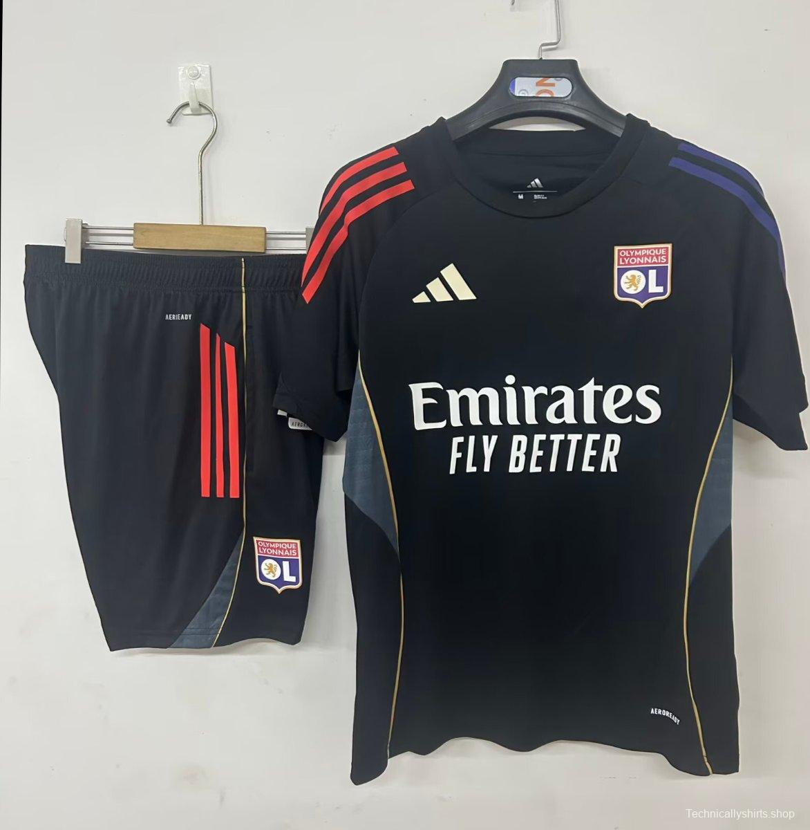 25/26 Lyon Training Jersey Black+ Shorts