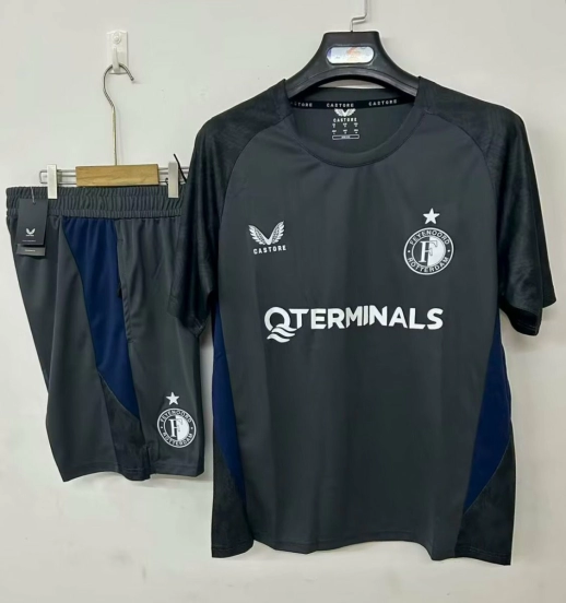 25/26 Feyenoord Rotterdam Training Jersey Grey+ Shorts