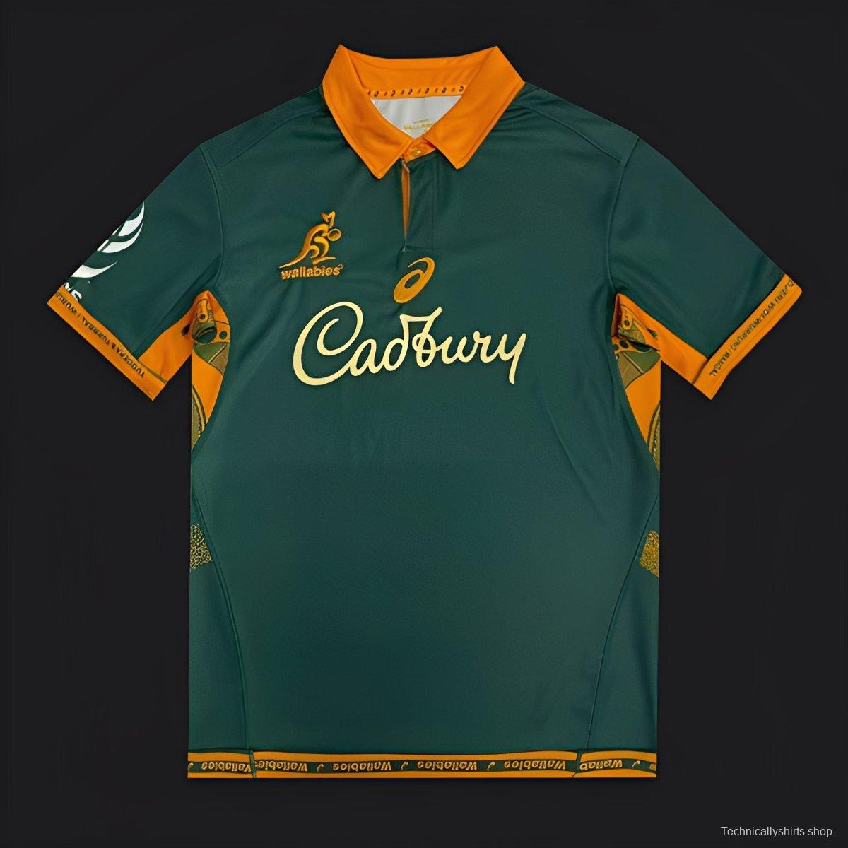 2026 Australia Wallabies Green with Indigenous Art Design Jersey