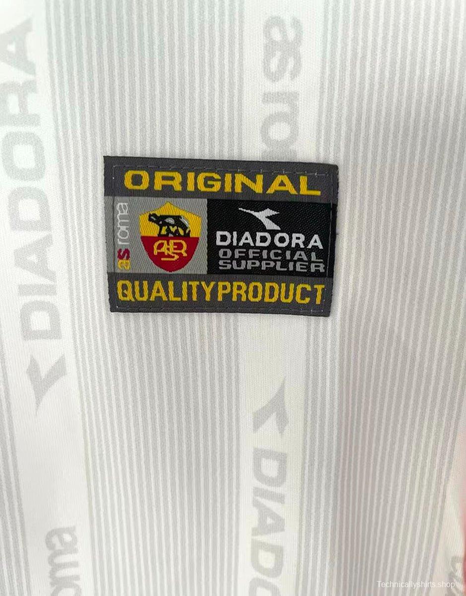 Retro 98/99 Roma Away White Long Sleeve Jersey