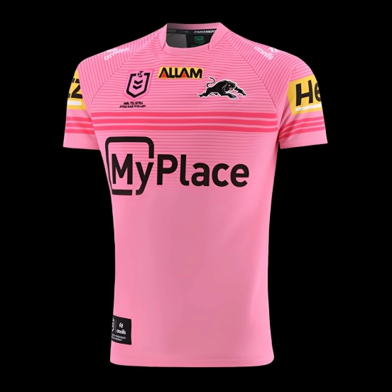 24/25 Penrith Panthers Pink with Horizontal Stripes Champions Jersey