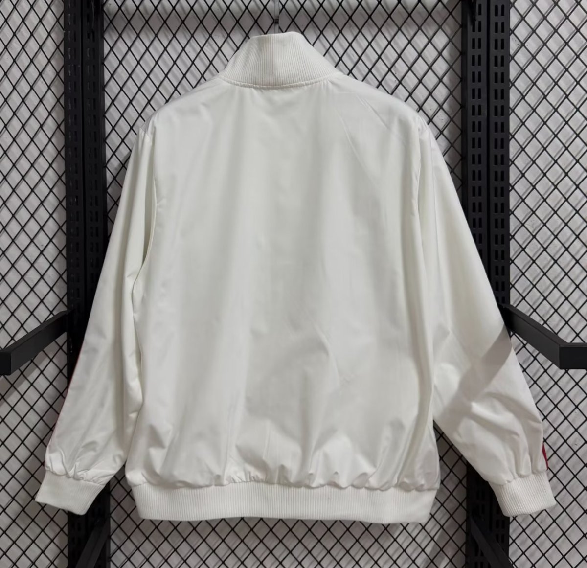 25/26 AC Milan White Red Black  Striped Full Zipper Windbreaker