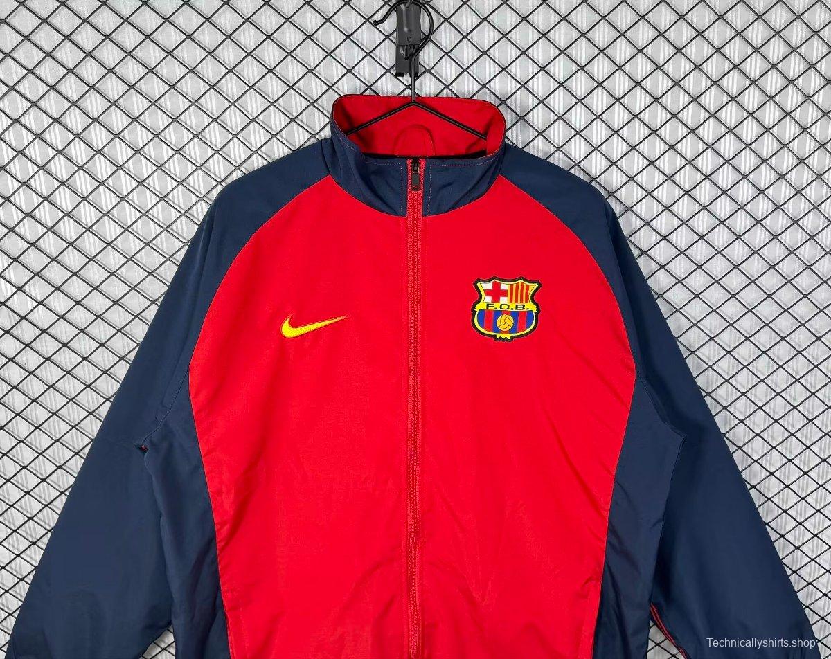 Retro 98/00 Barcelona Home Red Full Zipper Windbreaker