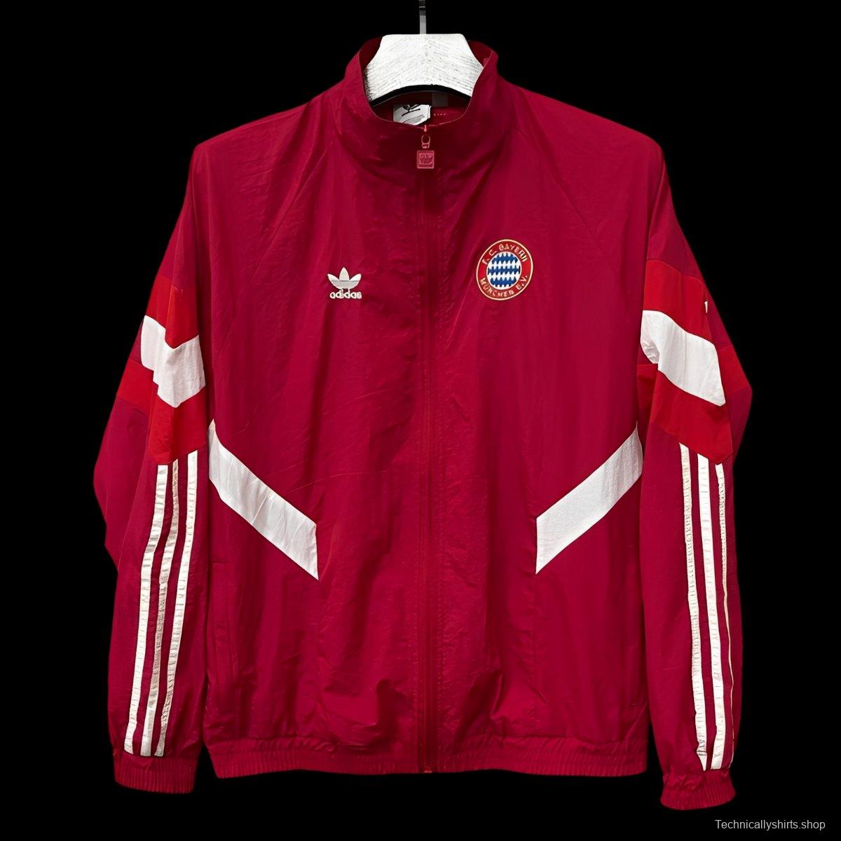 25/26 Bayern Munich Red Full Zipper Windbreaker