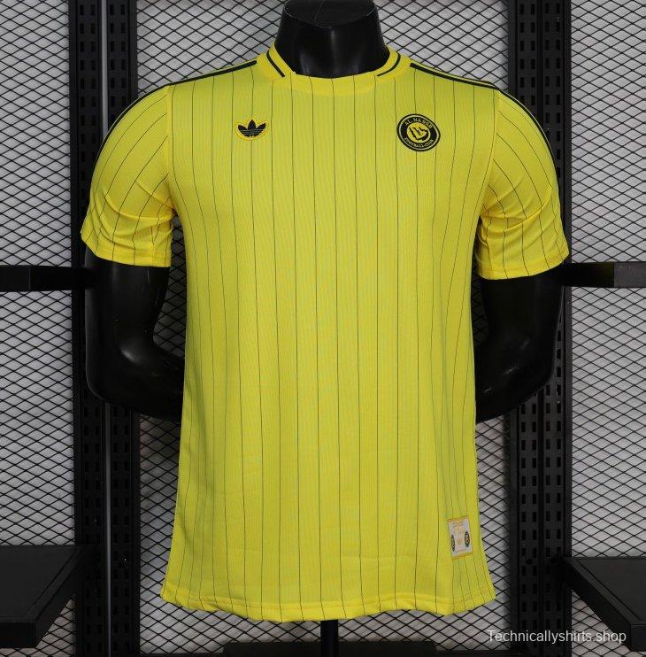 25/26 Player Version Al Nassr FC Yellow with Thin Black Pinstripes Jersey