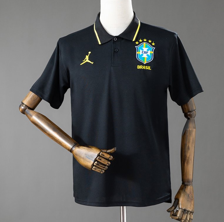 2026 Brazil Polo Black Jersey