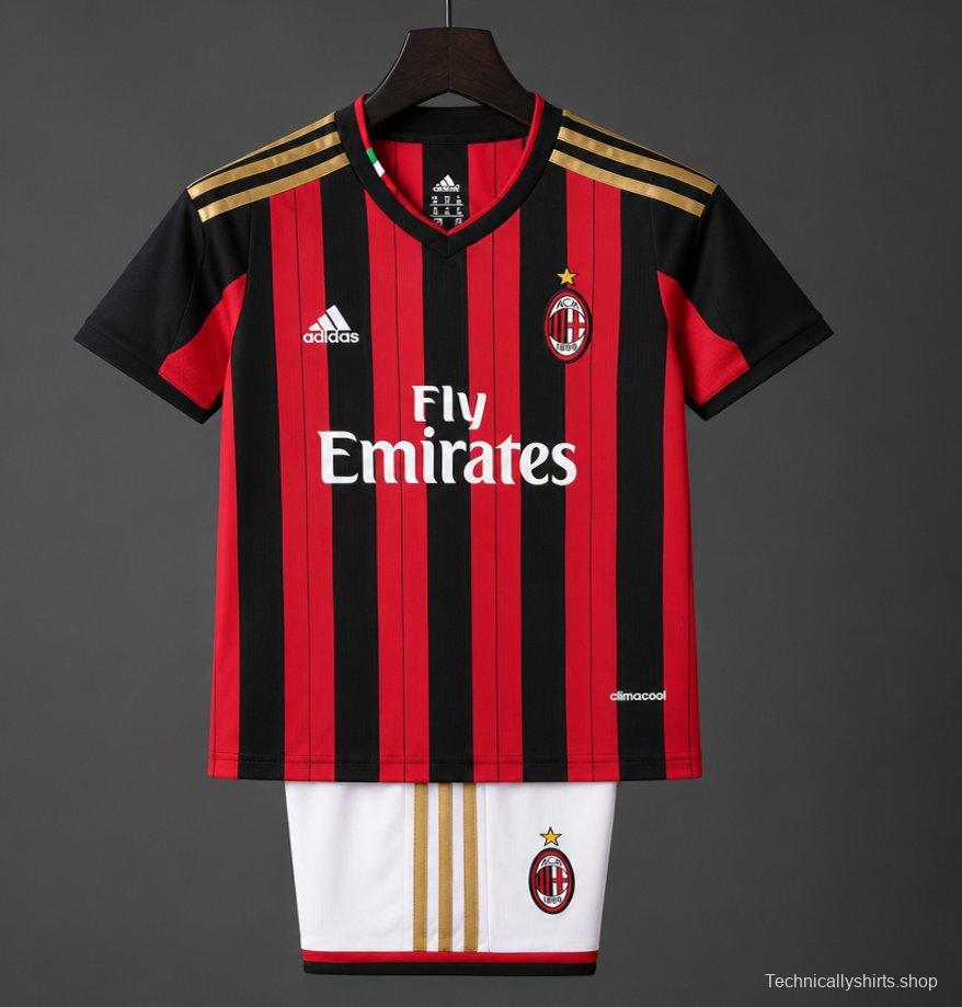 Retro Kids 2013/14 AC Milan Home Soccer Jersey