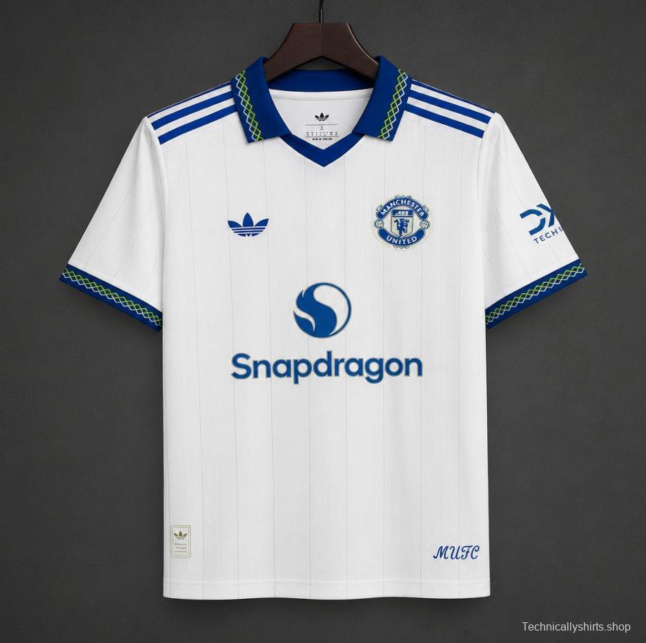 26/27 Manchester United White Pinstripe Away Jersey