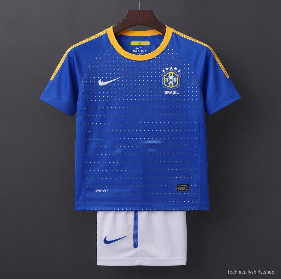 Retro 2010/11 Kids Brazil Blue & White Away Jersey