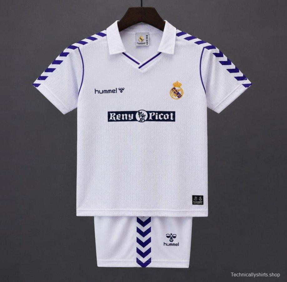 Retro Kids 88/90 Real Madrid Home Jersey