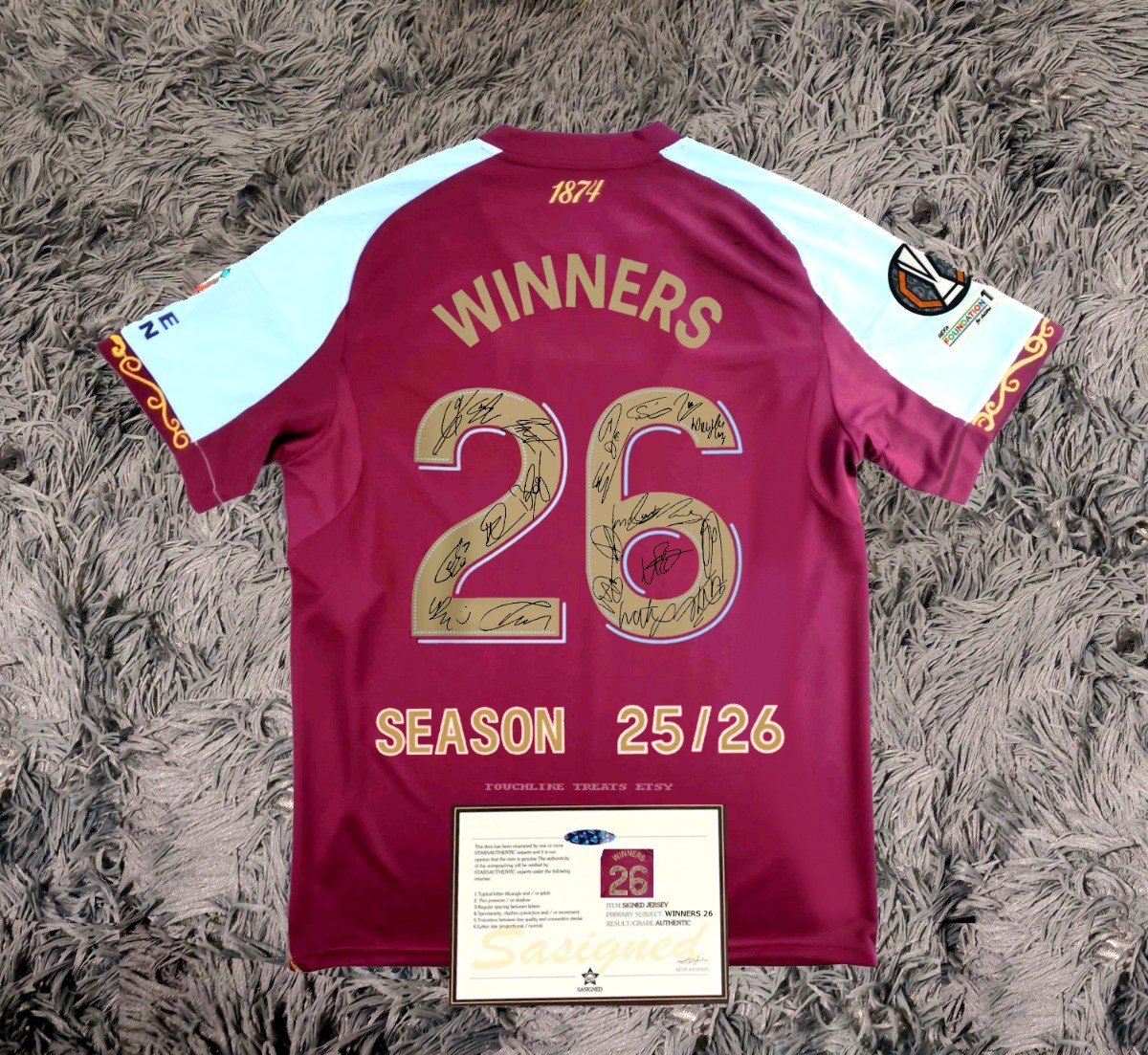 Aston Villa Winners Team Signed 25/26