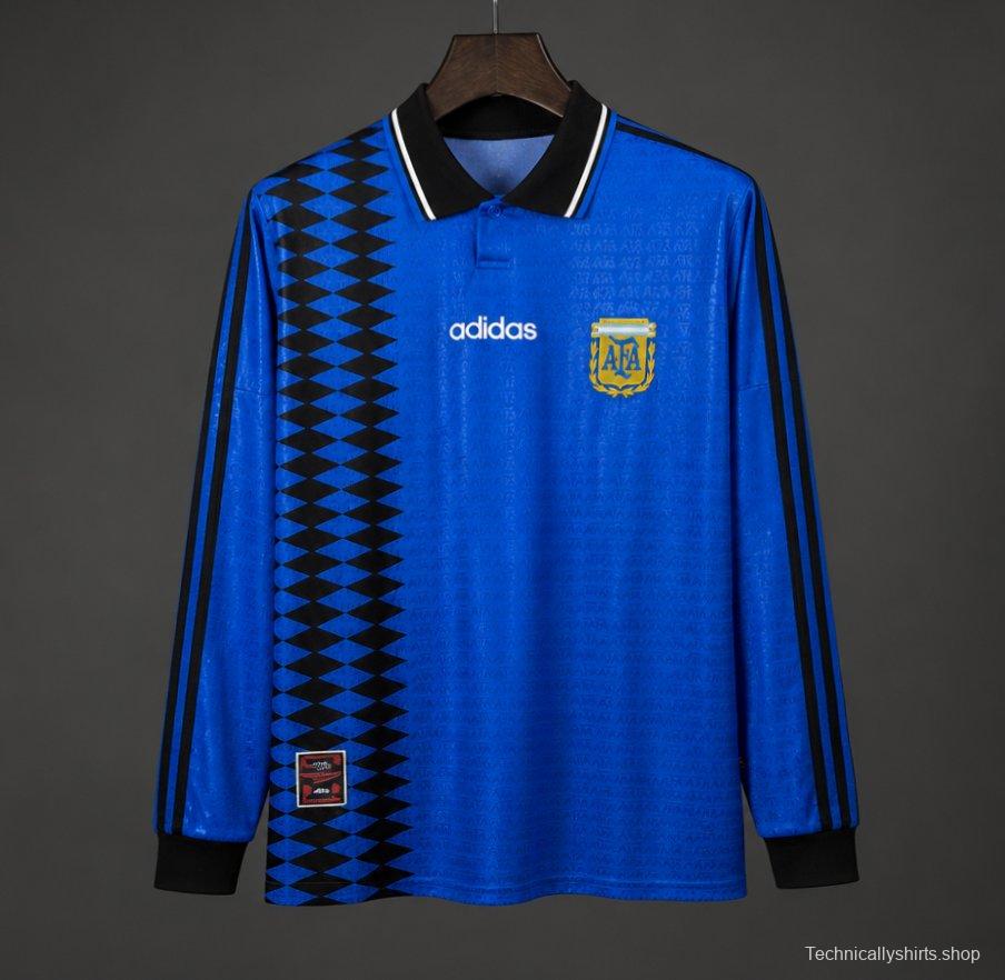 Retro 1994 Argentina Home Long Sleeve Jersey