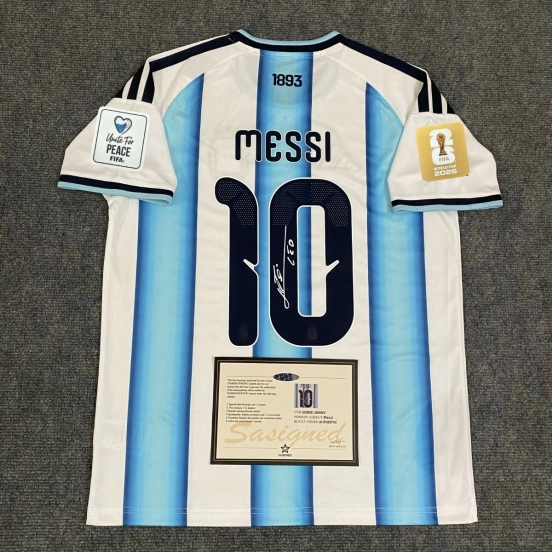 Lionel Messi 2026 Argentina World Cup Signed Shirt + Cert