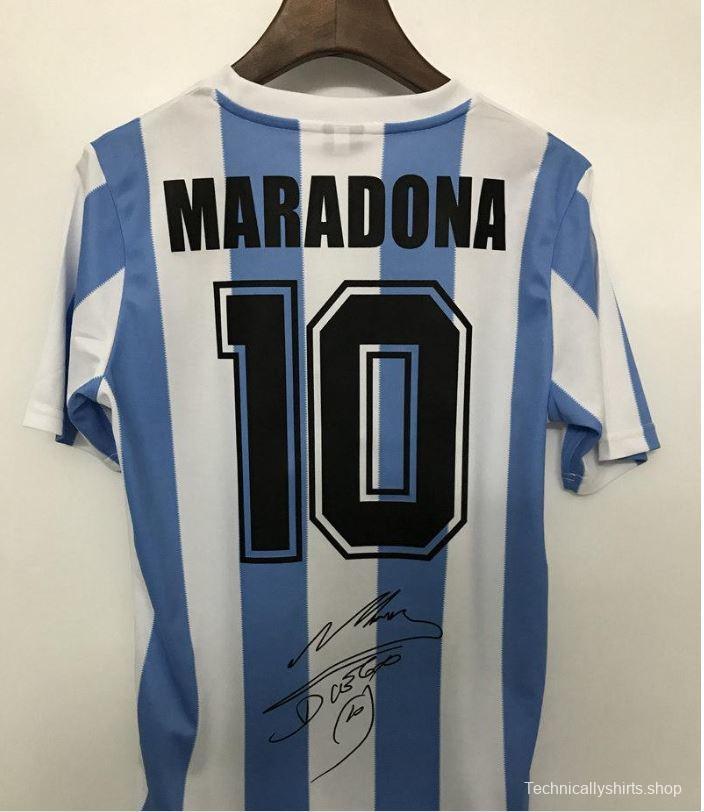 Argentina World Cup Maradonna 1986 SIGNATURE Shirt/Jersey + COA