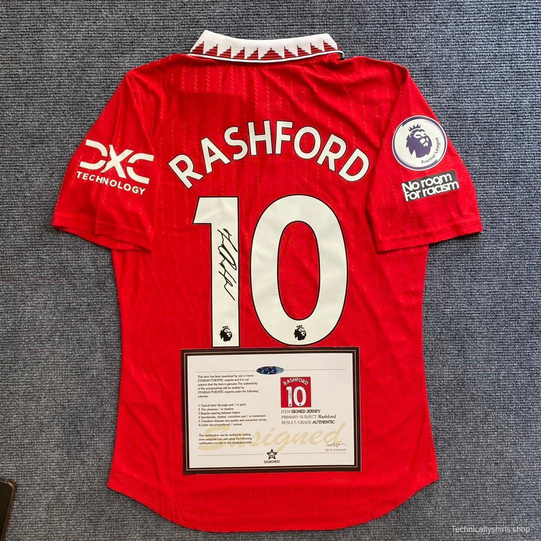 MARCUS RASHFORD SIGNED MAN UNITED HOME + COA