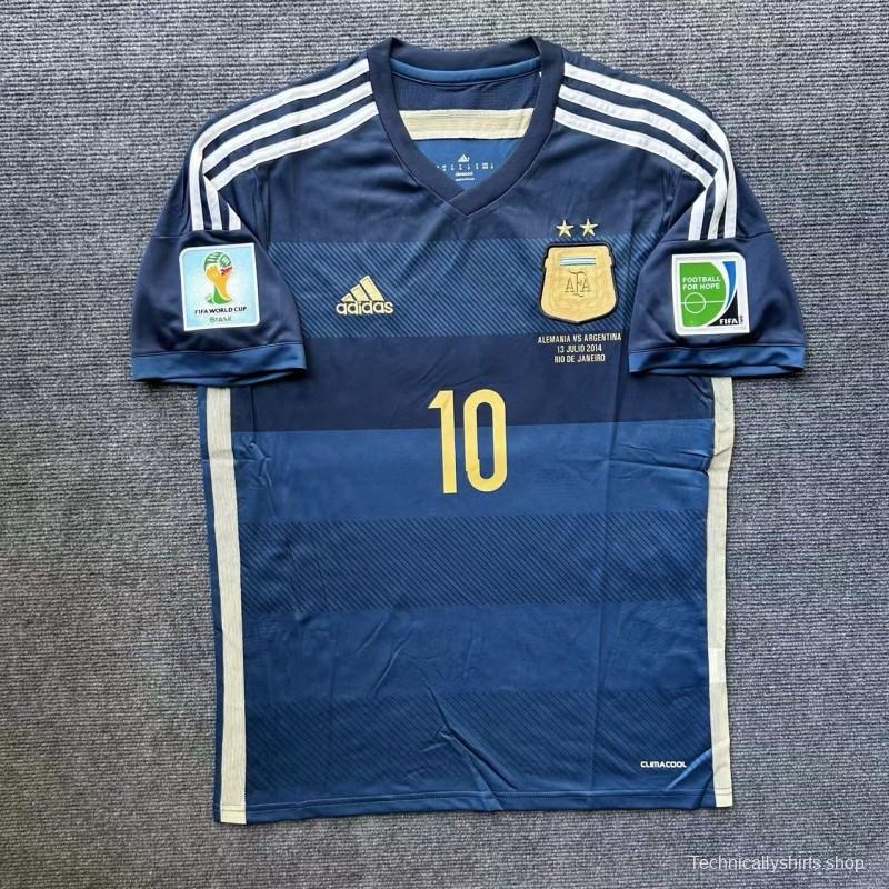 Leo Messi 2014 World Cup Signature Shirt All Full Patches + COA