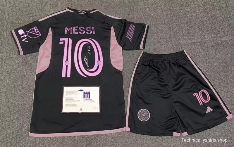 Messi Signature Inter Miami Away KIDS + Shorts Full Patch