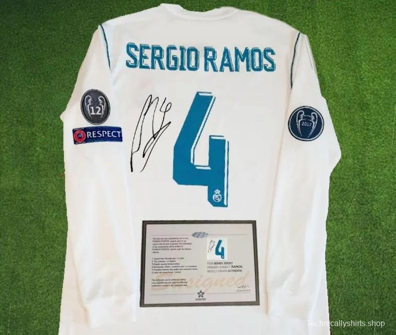 ramos 17/18 signed long sleeves + cert